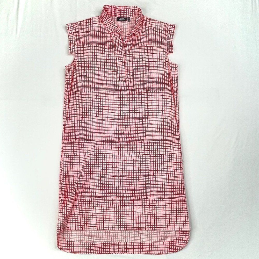 Kate Spade Saturdays Red Windowpane Dress FLAW